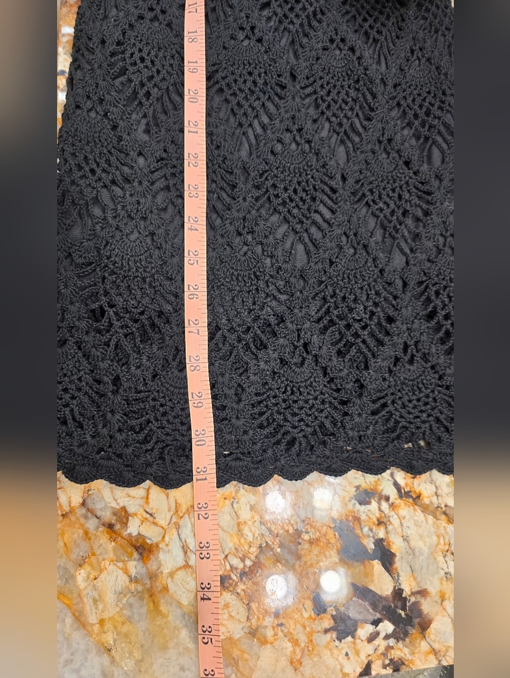 black crochet skirt Diamond Pineapple Pattern L - Picture 6 of 7
